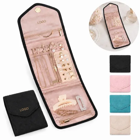 Quilted Cotton Jewelry Organizer Travel Pouch, 5
