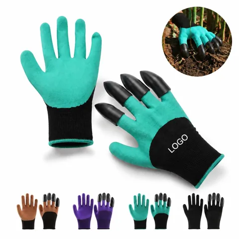 Garden Gloves with Rubber Coated Claws for Digging