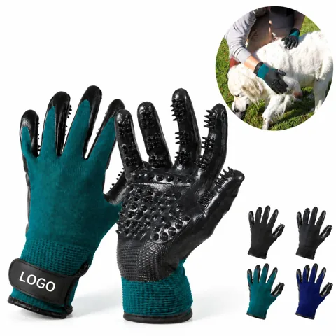 Pet Grooming Gloves, Soft Bristle for All Coat Types