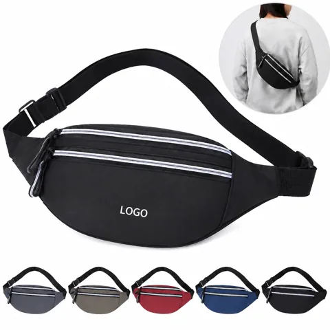Reflective Waterproof Nylon Waist Pack Unisex Slim