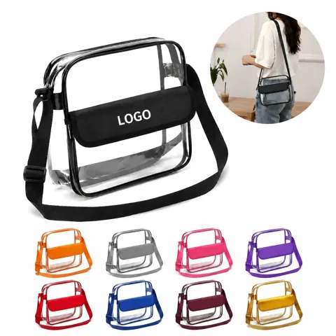 Clear PVC Crossbody Bag for Stadium Security Checks
