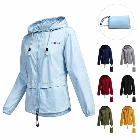 Women Waterproof Rain Coat Lightweight Breathable