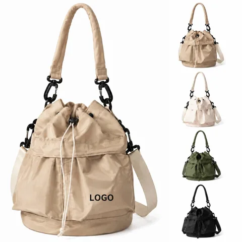 Versatile Canvas Bucket Bag with Adjustable Strap for Work