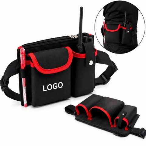 Tear Resistant Canvas Waist Pouch Multi Pocket Cleaning
