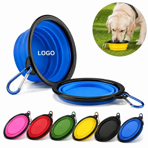 Portable Silicone Foldable Pet Bowl for Travel, Camping