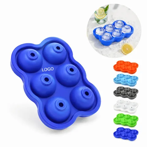 6-Cavity Silicone Ice Ball Mold for Whiskey Slow-Melt