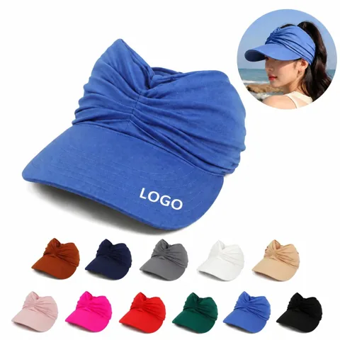 Women's Wide Brim Sun Visor Hat Open Crown Lightweight Nylon