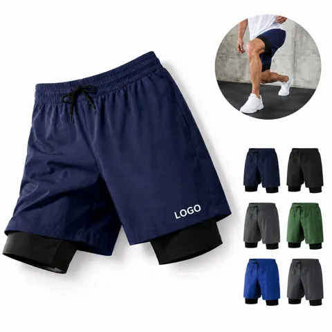 Dual Layer Running Shorts Breathable Anti-Chafe with Inner