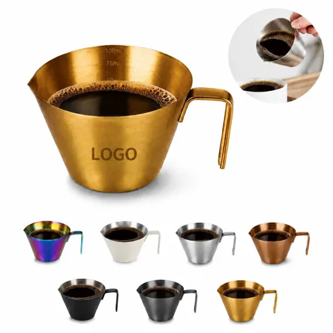 Stainless Steel Coffee Brewing Measuring Cup with Handle
