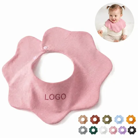 Soft Cotton Baby Bibs for Teething, Drooling & Self-Feeding