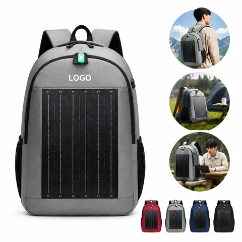 Solar USB Backpack with Water-Resistant Oxford Cloth