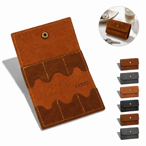 Vintage Leather SD Card Organizer Wallet, Handmade 6-Slot