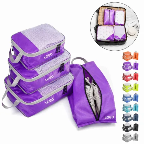 Travel Storage Bags 4 Pack Organizer with Mesh Top Zippers