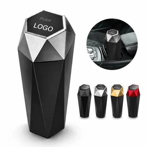 Car Mini Trash Bin with Bounce Lid, Diamond Cup Design