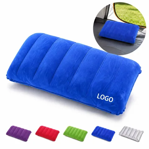 Inflatable Camping Travel Pillow with Soft Flocking