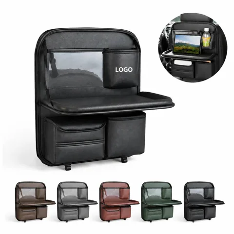 Car Seat Storage Caddy with Fold-Down Desk, Multifunctional