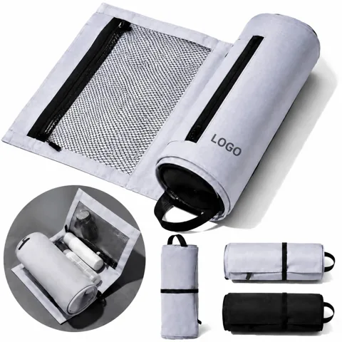 Portable Travel Toiletry Roll with Wet Dry Separation Bag