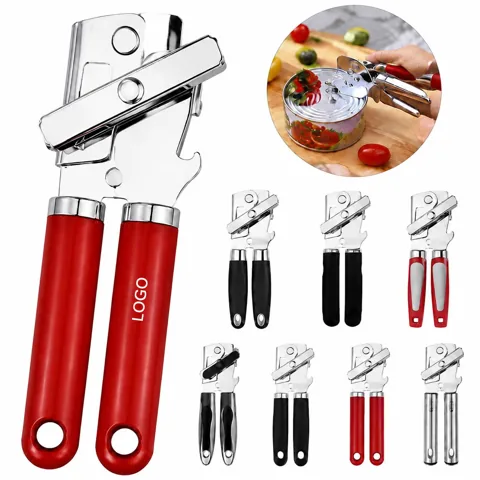 Ergonomic Can Opener with Bottle Opener, Stainless Steel