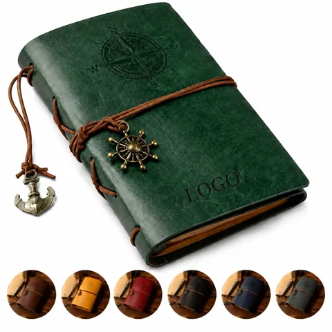 Vintage Leather Journal Notebook, Antique Pirate Style