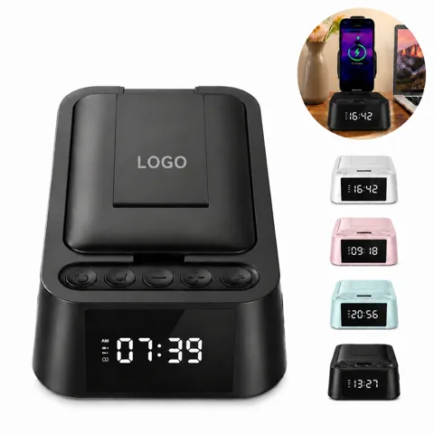 Wireless Speaker Phone Stand with LED Clock