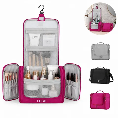 Waterproof Hanging Travel Toiletry Organizer Bag with Mesh