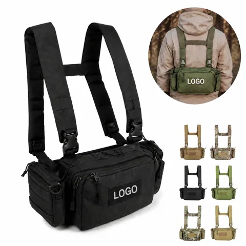 Tactical Modular Chest Rig Pack 600D Nylon with 4-Mag