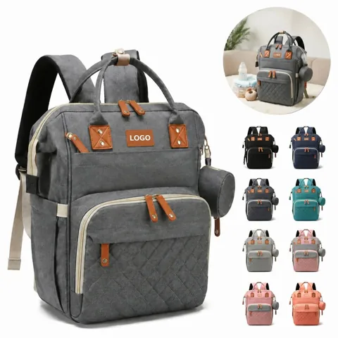 Waterproof Nylon Diaper Bag Backpack with USB Port