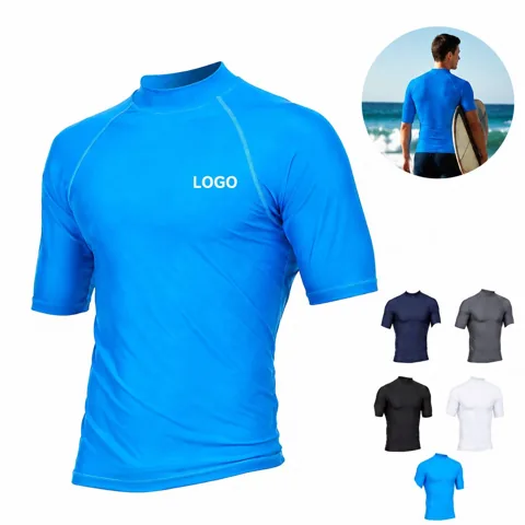 Men's UPF 50+ Sun Protection Swim Tee Quick Dry for Surfing