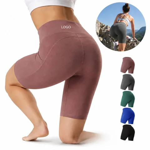Women's High Rise Active Shorts with Pockets