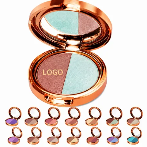 Matte Shimmer Duo Eyeshadow Compact, Long-Lasting Gradient