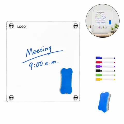 Compact Acrylic Magnetic Dry Erase Whiteboard with Smooth