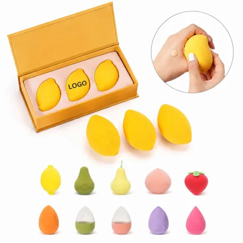 Eco Fruit Makeup Sponge Set, 6pcs, Non-Latex for Gentle