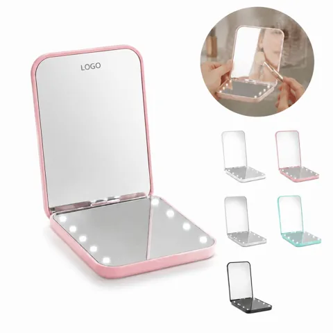 Personalized Double-Sided Mini Mirror with 2x Magnification
