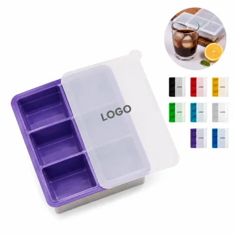 Custom Logo Silicone Ice Cube Tray Easy Release Whiskey Gift