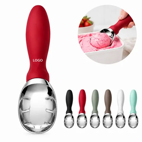Ergonomic Non Slip Ice Cream Scoop with Stainless Steel Head