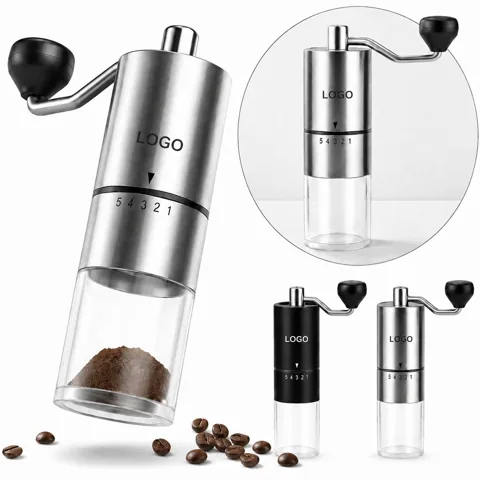 Adjustable Ceramic Burr Manual Coffee Grinder, 5-Setting