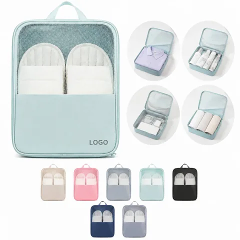 Waterproof Travel Shoe Pouch, Holds 3 Pairs