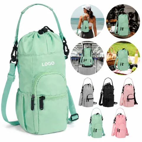 Insulated Water Bottle Carrier with Adjustable Strap