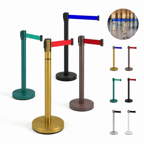 Retractable Polyester Belt Stanchion Queue Guide