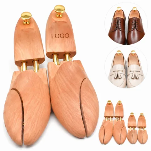 Natural Lotus Wood Shoe Stretcher, Adjustable Spring
