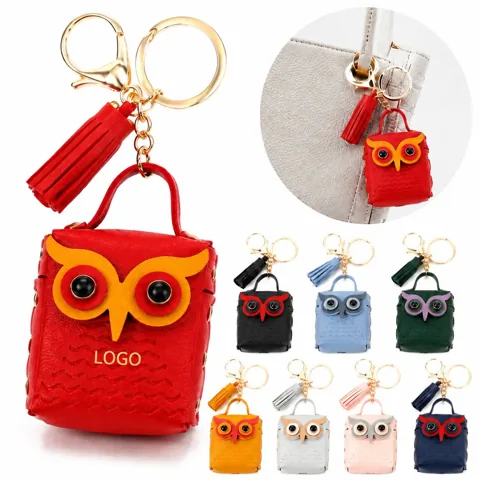 Tassel Keychain Mini Coin Pouch with Zipper, Water-Resistant