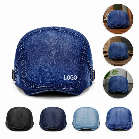 Classic Cotton Newsboy Cap for Men Women Vintage Style