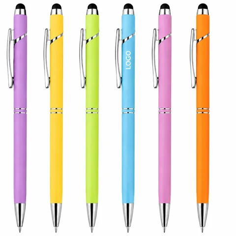 Stylus Ballpoint Pen with Soft Touch Rubberized Grip