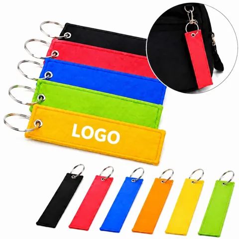 Custom Embroidered Keychain Double Sided with Metal Clasp