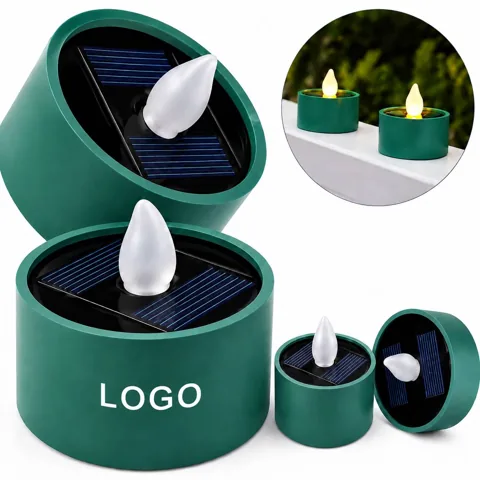Solar Rechargeable Tea Lights with Realistic Flickering
