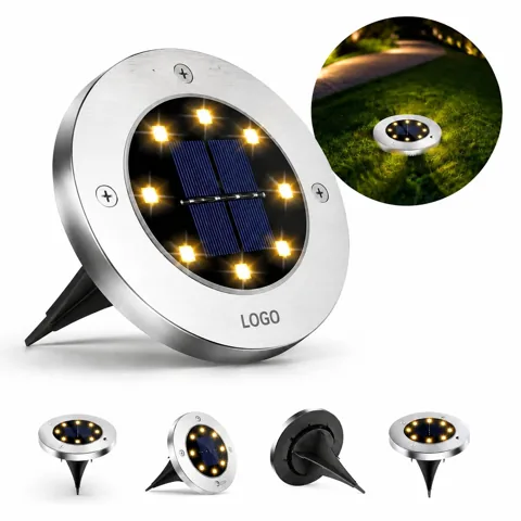 Solar Ground Lights 8 LED IP65 Waterproof for Garden